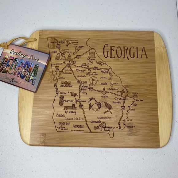 Totally Bamboo A Slice of Life GEORGIA State Laser Etched Cutting Board NEW - Picture 1 of 7